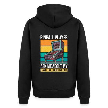 Retro-flipper-spiel-design Für - Unisex Premium Organic Zip Hoodie - black - Back - Nico (187cm)
