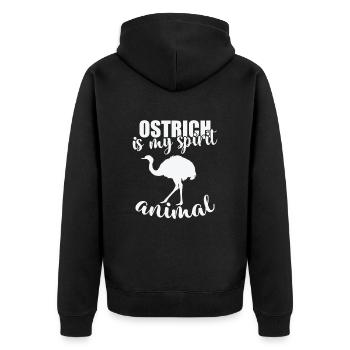 L’autruche est mon animal spirituel Vogel Strauss - Veste à capuche bio Premium Unisexe - noir - Dos - Nico (187cm)