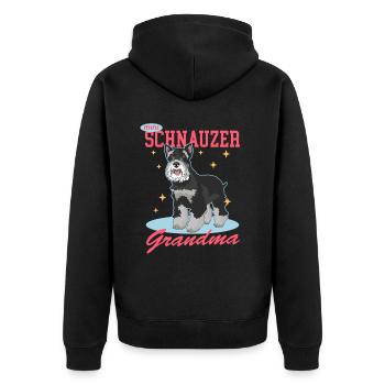 Zwergschnauzer Grandma Schnauzer Hund Geschenk - Unisex Premium Bio Zip Hoodie - Schwarz - Hinten - Nico (187cm)