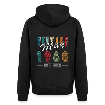 55e anniversaire Homme May né en 1968 Légendaire - Veste à capuche bio Premium Unisexe - noir - Dos - Nico (187cm)