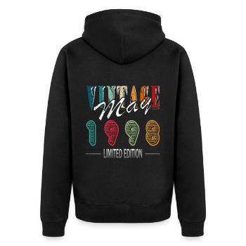 1998 Mai Édition Limitée 25e Tenue d’anniversaire - Veste à capuche bio Premium Unisexe - noir - Dos - Nico (187cm)
