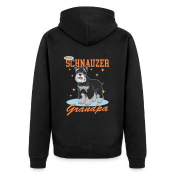 Zwergschnauzer Grandpa Schnauzer Hund Geschenk - Unisex Premium Bio Zip Hoodie - Schwarz - Hinten - Nico (187cm)