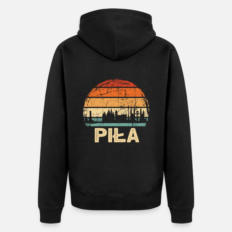 Pologne Pita Skyline - Veste à capuche bio Premium Unisexe - noir