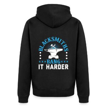 Les forgerons frappent plus fort et les bercent comme si de rien n’était - Veste à capuche bio Premium Unisexe - noir - Dos - Nico (187cm)