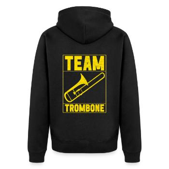 Posaune Trombone - Veste à capuche bio Premium Unisexe - noir - Dos - Nico (187cm)