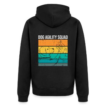 Hunde-agility-trainingsdesign Für - Unisex Premium Bio Zip Hoodie - Schwarz - Hinten - Nico (187cm)