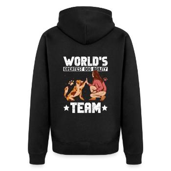 Dog Agility Team Design Für Hundebesitzer - Unisex Premium Organic Zip Hoodie - black - Back - Nico (187cm)