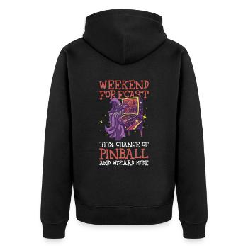 Klassisches Flipper-spiel-design Für - Unisex Premium Organic Zip Hoodie - black - Back - Nico (187cm)