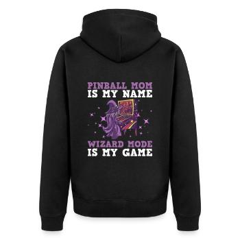 Flipperspieler Mama Design Für - Unisex Premium Bio Zip Hoodie - Schwarz - Hinten - Nico (187cm)
