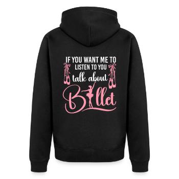 Ballet Danseuse Danse Ballerine - Veste à capuche bio Premium Unisexe - noir - Dos - Nico (187cm)