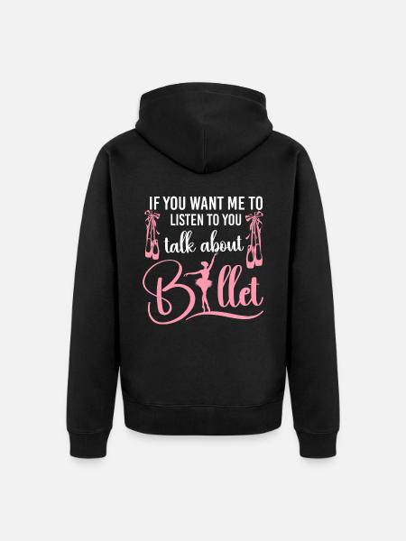 Ballet Danseuse Danse Ballerine - Veste à capuche bio Premium Unisexe - noir
