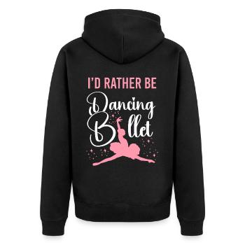 Ballet Dancer Dance Girl Ballerina - Unisex Premium Bio Zip Hoodie - Schwarz - Hinten - Nico (187cm)