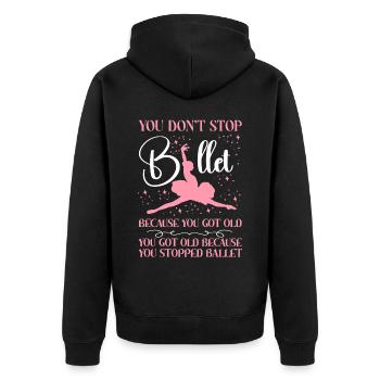 Ballet Dancer Dance Girl Ballerina - Unisex Premium Organic Zip Hoodie - black - Back - Nico (187cm)