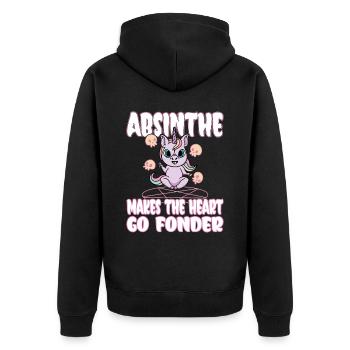 Satan Beelzebub Teufel Gothic Pentagram Mystisch - Unisex Premium Bio Zip Hoodie - Schwarz - Hinten - Nico (187cm)