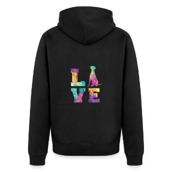 L’amour dalmate - Veste à capuche bio Premium Unisexe - noir - Dos - Nico (187cm)