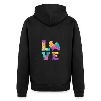 Havanese Love - Unisex Premium Bio Zip Hoodie - Schwarz - Hinten - Nico (187cm)