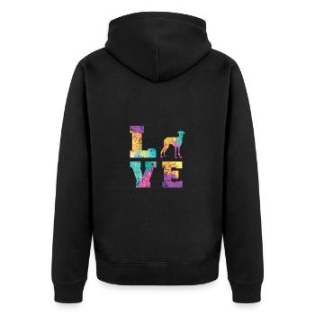 Amour Azawakh - Veste à capuche bio Premium Unisexe - noir - Dos - Nico (187cm)