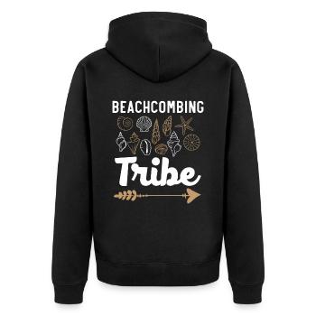 Beachcombing Tribe Shell Collection Beach Ridge - Veste à capuche bio Premium Unisexe - noir - Dos - Nico (187cm)