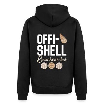 Seashell Beach Mop Seashell Beach Mopping - Unisex Premium Organic Zip Hoodie - black - Back - Nico (187cm)