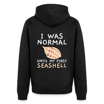 J’étais normal jusqu’à ce que je découvre ma première coquille. - Veste à capuche bio Premium Unisexe - noir - Dos - Nico (187cm)