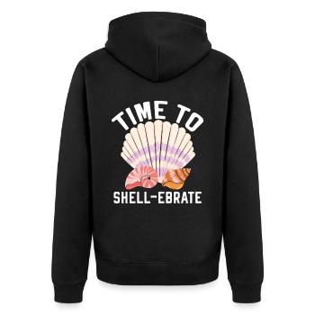 Time to collect shells Shell collecting Beachcombin - Unisex Premium Organic Zip Hoodie - black - Back - Nico (187cm)