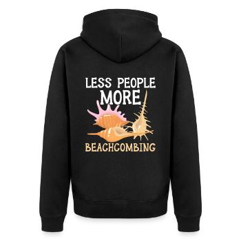 Je préfère collectionner le verre de mer Beachcombing - Veste à capuche bio Premium Unisexe - noir - Dos - Nico (187cm)