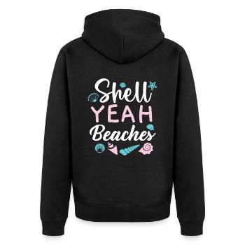 Shell oui Plages Shell Collection Beachcombing - Veste à capuche bio Premium Unisexe - noir - Dos - Nico (187cm)