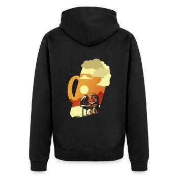 Barbecue and beer BBQ Barbecue for real grillers - Unisex Premium Organic Zip Hoodie - black - Back - Nico (187cm)