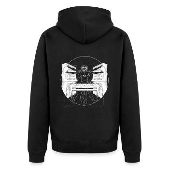 Synthétiseur Synth Techno Musique Cool - Veste à capuche bio Premium Unisexe - noir - Dos - Nico (187cm)