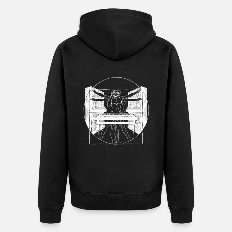 Synthétiseur Synth Techno Musique Cool - Veste à capuche bio Premium Unisexe - noir