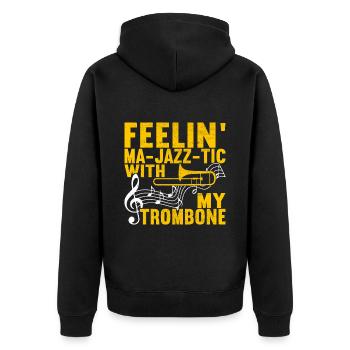 Posaune Trombone - Veste à capuche bio Premium Unisexe - noir - Dos - Nico (187cm)