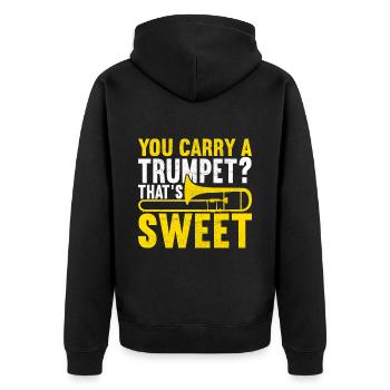 Posaune Trombone - Veste à capuche bio Premium Unisexe - noir - Dos - Nico (187cm)