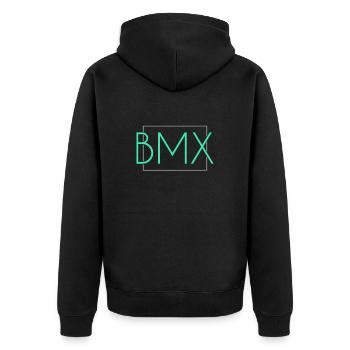 Bmx lettering - Unisex Premium Organic Zip Hoodie - black - Back - Nico (187cm)