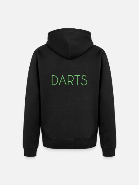 Darts lettering - Unisex Premium Organic Zip Hoodie - black