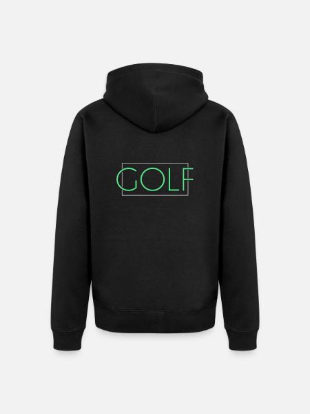 Golf lettering - Unisex Premium Organic Zip Hoodie - black