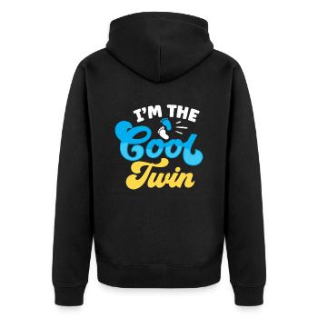 I'm the cool twin humor twins funny - Unisex Premium Organic Zip Hoodie - black - Back - Nico (187cm)