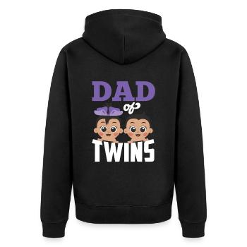 Vater Von Zwillingen Zwilling Humor Zwillinge - Unisex Premium Bio Zip Hoodie - Schwarz - Hinten - Nico (187cm)