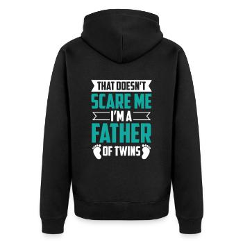 Das Macht Mir Keine Angst Ich Bin Ein Vater Von - Unisex Premium Bio Zip Hoodie - Schwarz - Hinten - Nico (187cm)