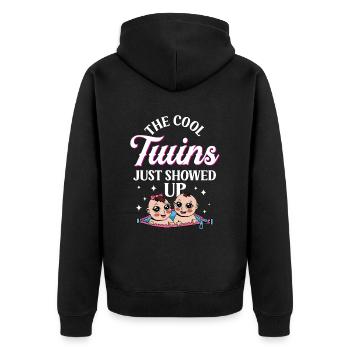 The cool twins have just surfaced humor - Unisex Premium Organic Zip Hoodie - black - Back - Nico (187cm)