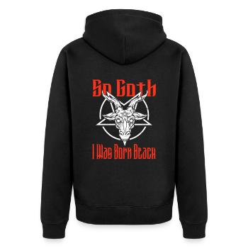 Satan Beelzebub Devil Gothic Pentagram Mystical - Unisex Premium Organic Zip Hoodie - black - Back - Nico (187cm)