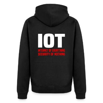 Internet Of Things IOT Programmierer Admin IT - Unisex Premium Bio Zip Hoodie - Schwarz - Hinten - Nico (187cm)