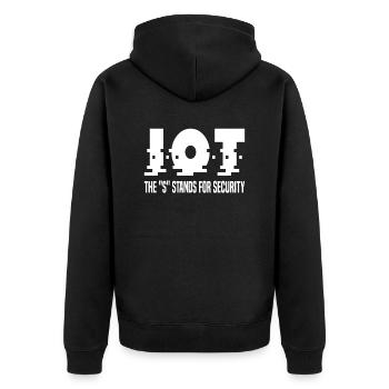 Internet Of Things IOT Programmierer Admin IT - Unisex Premium Bio Zip Hoodie - Schwarz - Hinten - Nico (187cm)