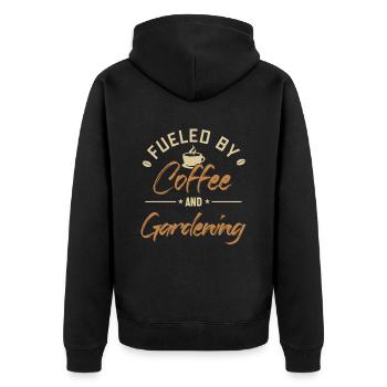 Alimenté par le café et le jardinage - Veste à capuche bio Premium Unisexe - noir - Dos - Nico (187cm)