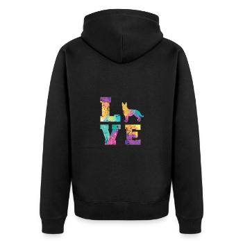German shepherd Love - Unisex Premium Organic Zip Hoodie - black - Back - Nico (187cm)