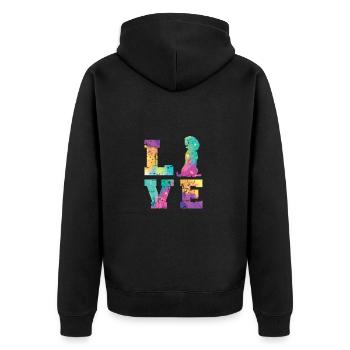 Beagle Love - Unisex Premium Organic Zip Hoodie - black - Back - Nico (187cm)
