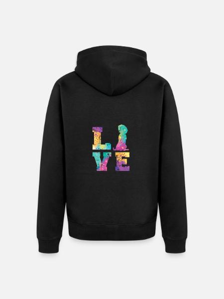 Beagle Love - Unisex Premium Organic Zip Hoodie - black