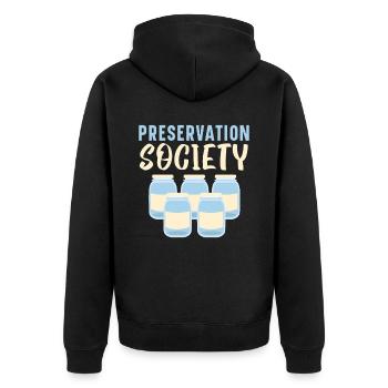 Conservation Society Conservation of Life - Unisex Premium Organic Zip Hoodie - black - Back - Nico (187cm)