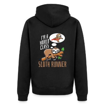 Sloth Runner Sloth Runs - Veste à capuche bio Premium Unisexe - noir - Dos - Nico (187cm)