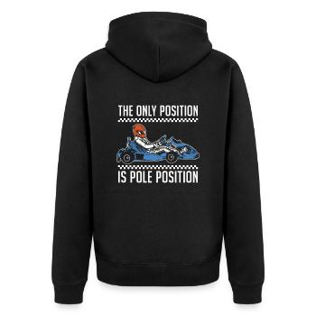Go Kart Karting Karting Driver Pole - Unisex Premium Organic Zip Hoodie - black - Back - Nico (187cm)