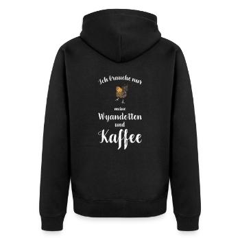 Wyandotten Huhn I Henne Ei Hahn Motiv für - Unisex Premium Bio Zip Hoodie - Schwarz - Hinten - Nico (187cm)